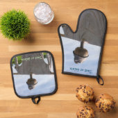 Garden Scarecrow Natur Personalisiert Ofenhandschuh & Topflappen-Set (Oben Unten)