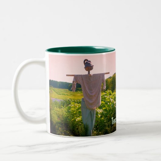 Garden Scarecrow Natur Personalisiert Zweifarbige Tasse (Links)