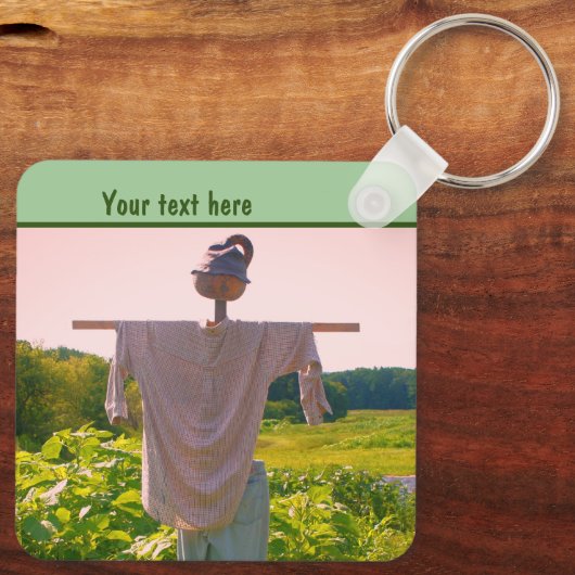 Garden Scarecrow Nature Personalized Schlüsselanhänger (Rückseite)