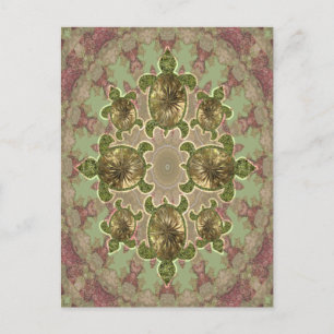Garden Sea Turtle Muster Postcard Postkarte
