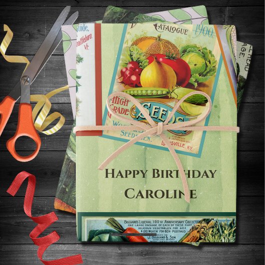 Garden Seed Packet Geburtstag Geschenkpapier Set