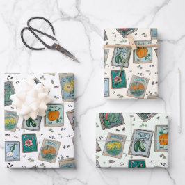 Garden Seed Packs Papier Set von 3