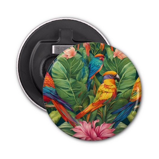 Garden Serenity: Vogel in Bloom Flaschenöffner (Vorderseite)