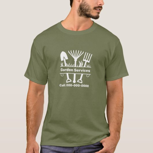 Garden Services - Tools Monogram T-Shirt (Vorderseite)
