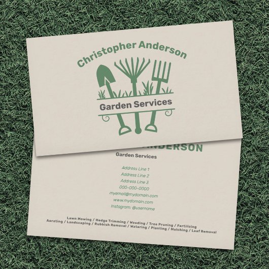 Garden Services - Tools Monogram Visitenkarte