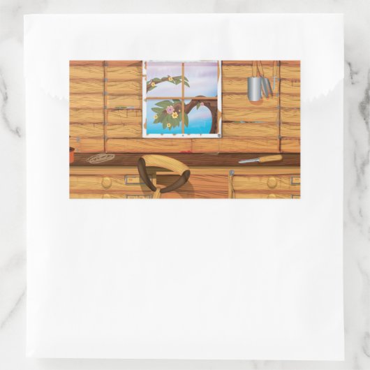 Garden Shed Rechteckiger Aufkleber (Tasche)
