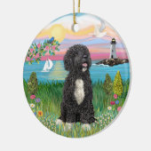 Garden-Shore - Portugiesischer Wasserdog #5-(bw. Keramikornament (Links)