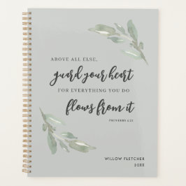 Garden Sie Ihr Herz Christlich Bibel Verse Grüne Planer