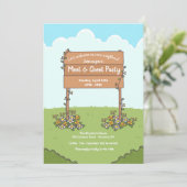 Garden Sign Meet und Greet Party Einladung (Stehend Vorderseite)