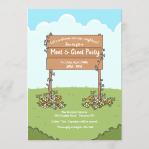 Garden Sign Meet und Greet Party Einladung