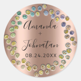 Garden Skinny einfach Name Datum Schwarze Rose Pun Runder Aufkleber