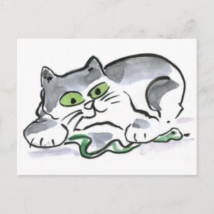 Garden Snake and the Curious Kitten Postkarte