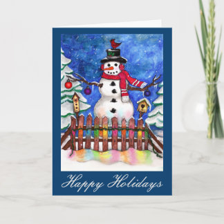 Garden Snowman Feiertagskarte