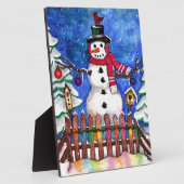 Garden Snowman Fotoplatte (Seite)