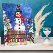 Garden Snowman Fotoplatte (Seite)