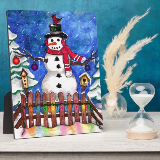 Garden Snowman Fotoplatte (Seite)