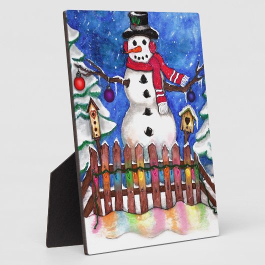 Garden Snowman Fotoplatte (Seite)