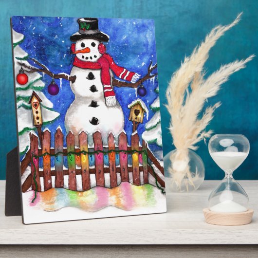 Garden Snowman Fotoplatte (Seite)