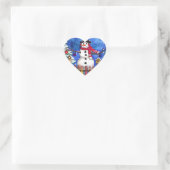 Garden Snowman Herz-Aufkleber (Tasche)