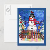 Garden Snowman Postkarte (Vorne/Hinten)