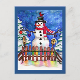 Garden Snowman Postkarte