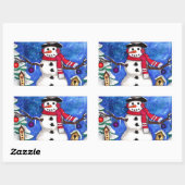Garden Snowman Rechteckiger Aufkleber (Blatt)