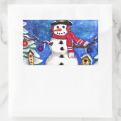 Garden Snowman Rechteckiger Aufkleber (Tasche)