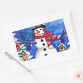 Garden Snowman Rechteckiger Aufkleber (Umschlag)