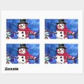 Garden Snowman Rechteckiger Aufkleber (Blatt)
