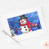 Garden Snowman Rechteckiger Aufkleber (Umschlag)