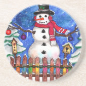 Garden Snowman Sandstein Untersetzer (Vorne)