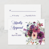 Garden Splash Modern Floral Wedding RSVP Karte (Vorne/Hinten)
