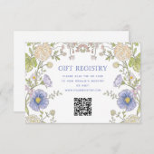 Garden Spring Floral Bridal Shower QR Code Begleitkarte (Vorne/Hinten)