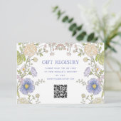 Garden Spring Floral Bridal Shower QR Code Begleitkarte (Stehend Vorderseite)