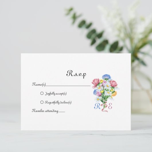 Garden Spring Wedding RSVP Karte (Stehend Vorderseite)