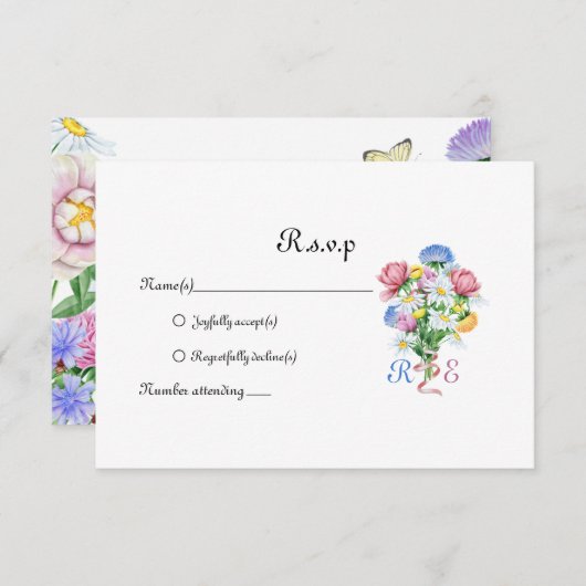 Garden Spring Wedding RSVP Karte (Vorne/Hinten)