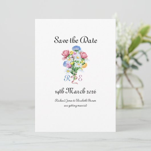 Garden Spring Wedding Save The Date (Stehend Vorderseite)