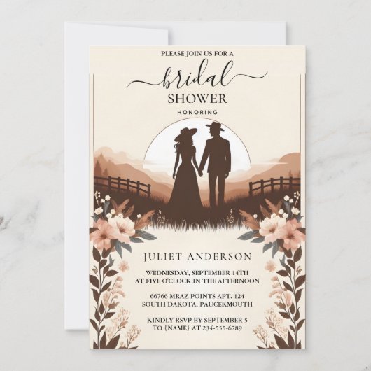 Garden Spring Wood Boho Rustikales Brautparty Einladung (Vorderseite)