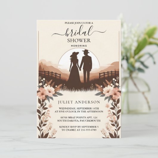 Garden Spring Wood Boho Rustikales Brautparty Einladung (Stehend Vorderseite)