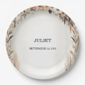 Garden Spring Wood Boho Rustikales Brautparty Pappteller (Vorderseite)