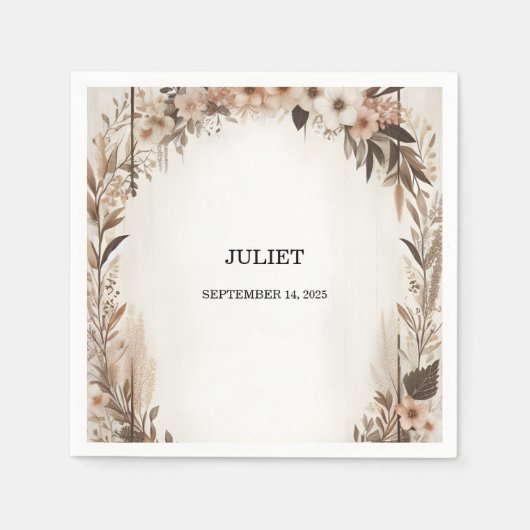 Garden Spring Wood Boho Rustikales Brautparty Serviette (Vorderseite)