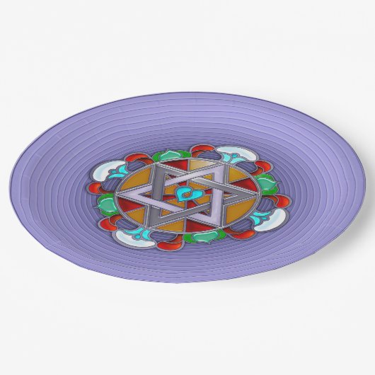 Garden Star in Lilac Pappteller (Schrägansicht)