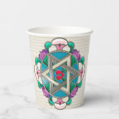 Garden Star in Lilac Shabbos Paper Cups Pappbecher (Rückseite)