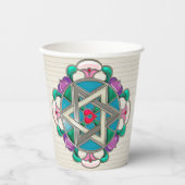 Garden Star in Lilac Shabbos Paper Cups Pappbecher (Vorderseite)