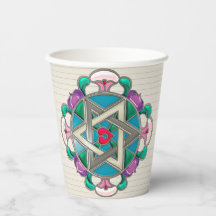 Garden Star in Lilac Shabbos Paper Cups