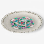 Garden Star Shabbos Pappteller (Schrägansicht)