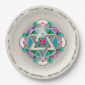 Garden Star Shabbos Pappteller (Vorderseite)
