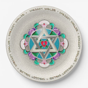 Garden Star Shabbos Pappteller