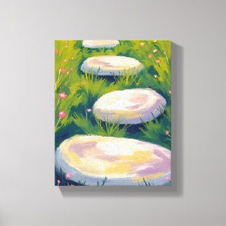 Garden Stepping Stones Watercolor Leinwanddruck