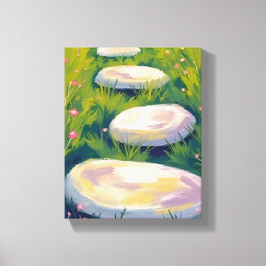 Garden Stepping Stones Watercolor Leinwanddruck (Vorderseite)